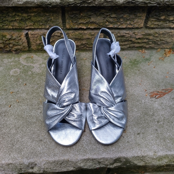 Rebecca Minkoff open toe sandal with round block heel. - Picture 2 of 9